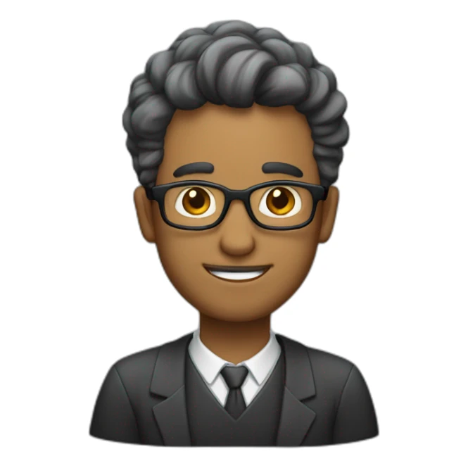 Professor homem claro de cabelos negros e encaracolados sticker