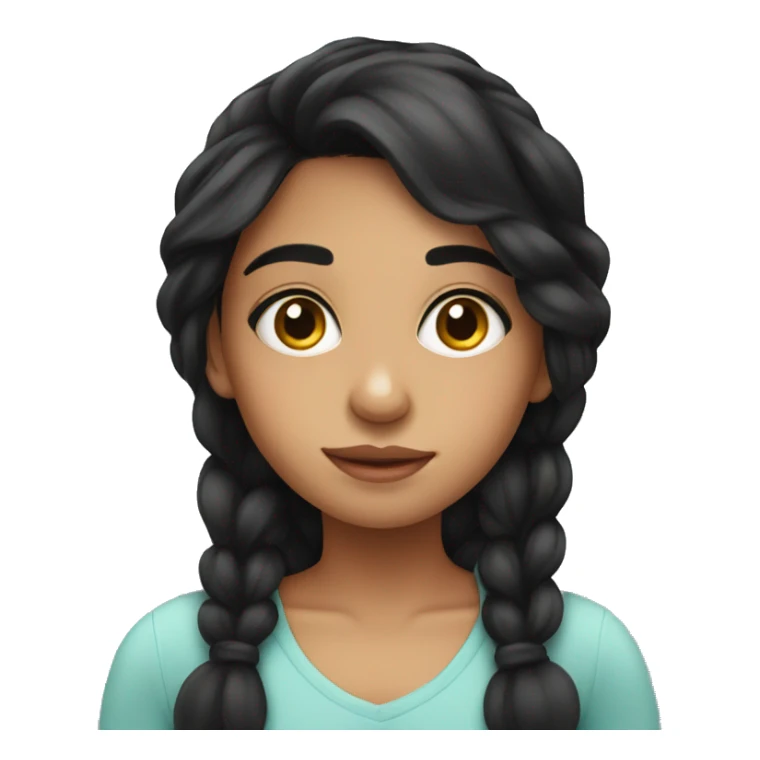 Cute hispanic girl with big eyes and black hair sticker