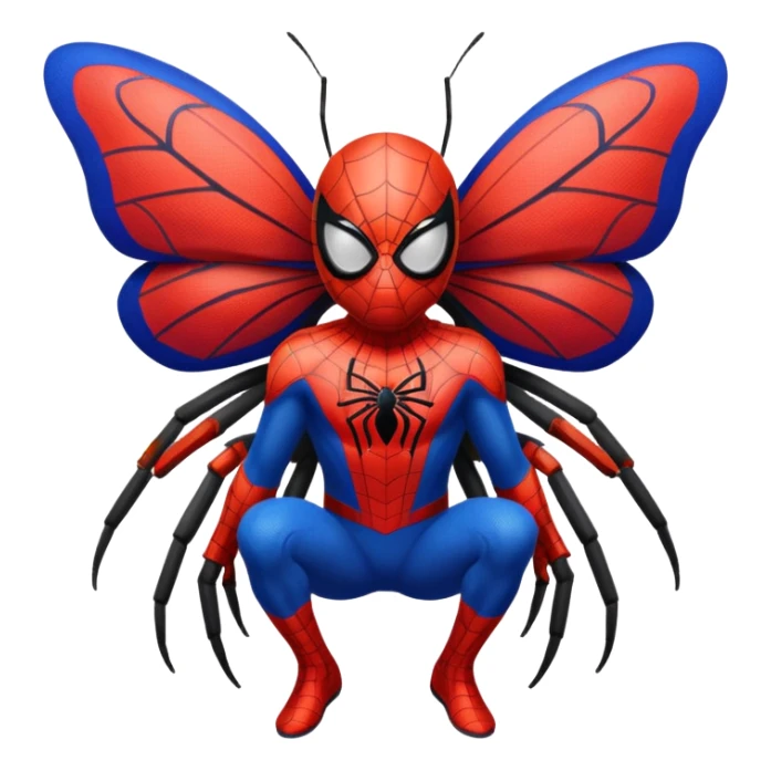 Butterfly wearing Spider-Man costume sticker