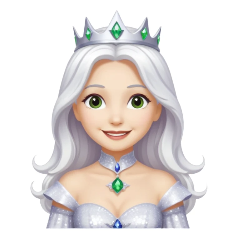The Good Witch from Oz with long white hair, white sequin outfit sticker