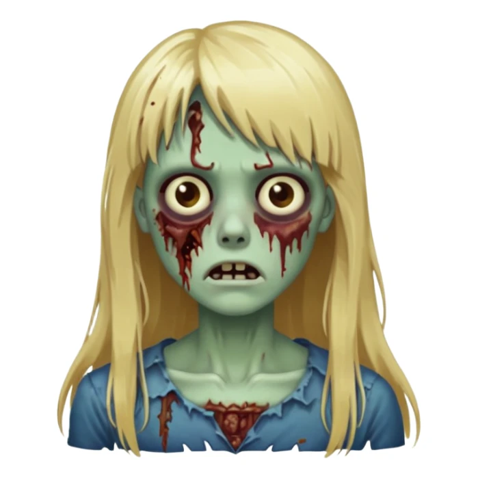 Zoombie de cabelo loiro longo de franja  sticker