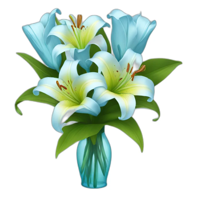 LightBlue bouquet of Lily flowers sticker