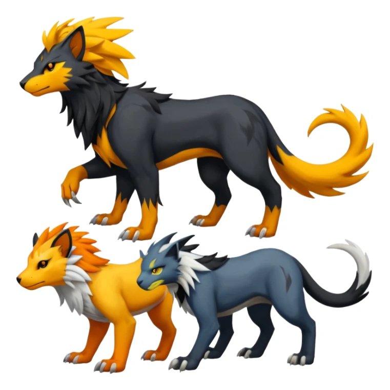 Houndoom-Tigress-Manectric-Luxray-Silvally-Gryphon-fusion (full body) sticker