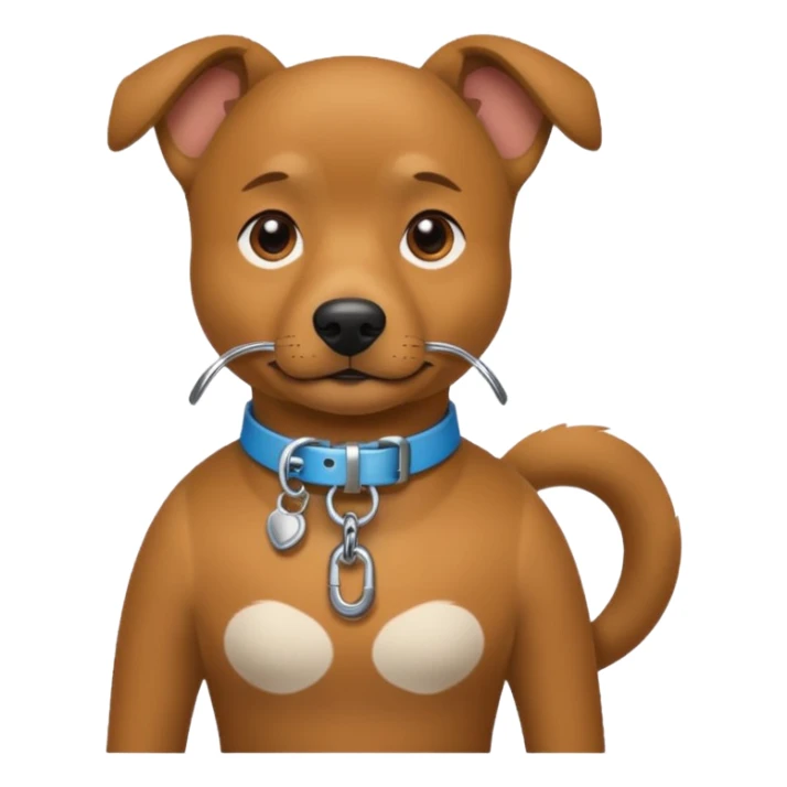 man on a leash with a dog collar on sticker