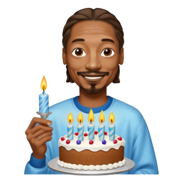 snopp dogg holding birthday cake sticker