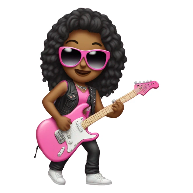 1980s Female Rockstar in pink sticker