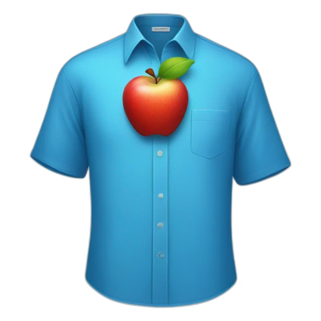 blue shirt with an apple on it just the shirt sticker