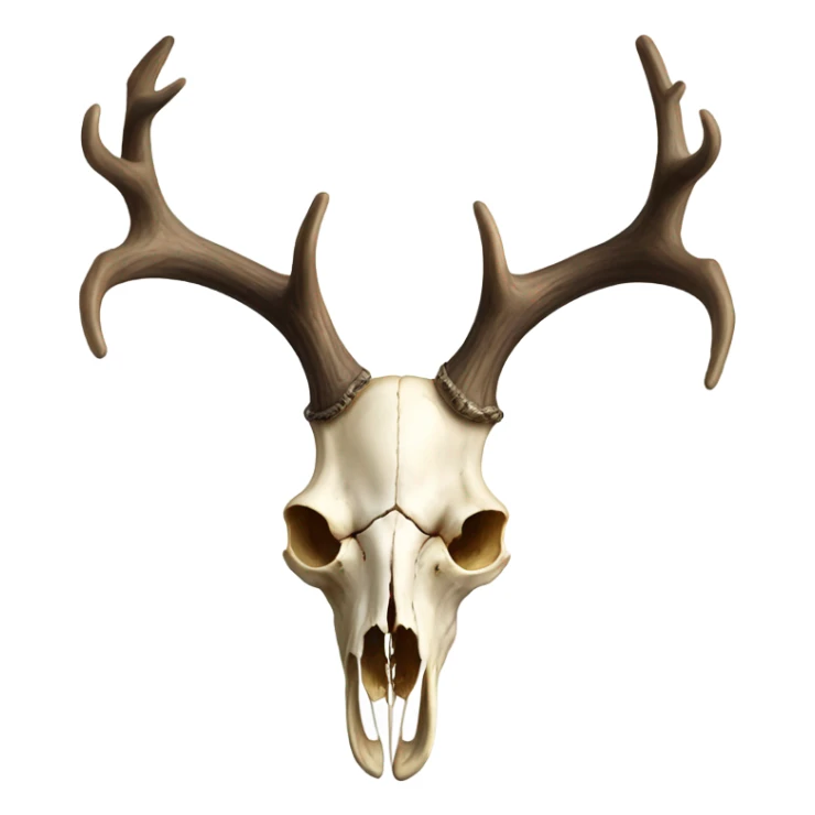 Deer skull with large antlers no mount sticker