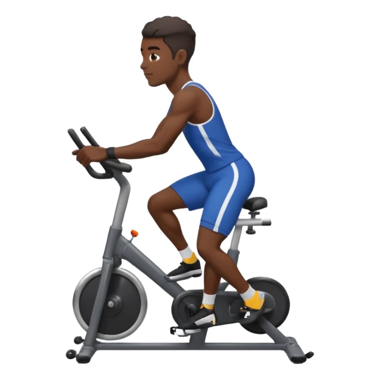 african american male on stationary bike sticker
