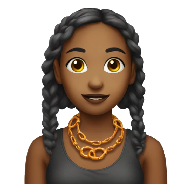Girl with pretzel necklace sticker