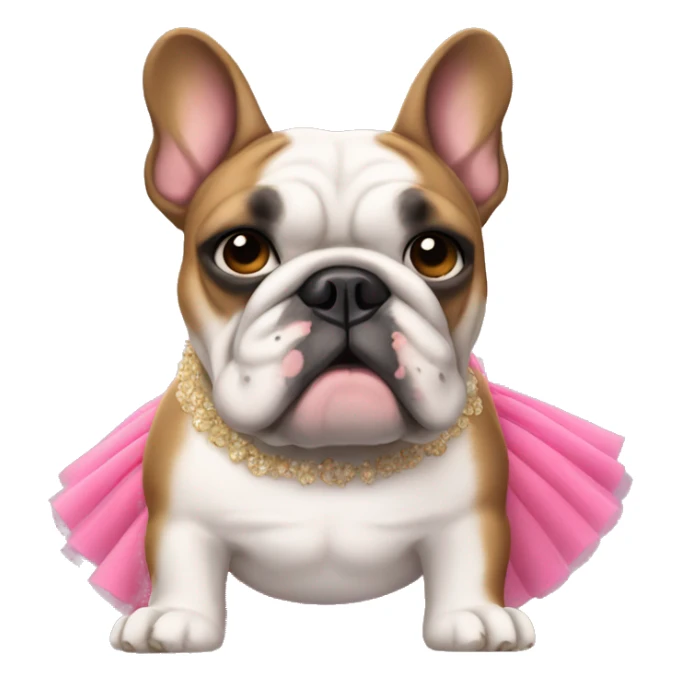 france bulldog with a tutu sticker