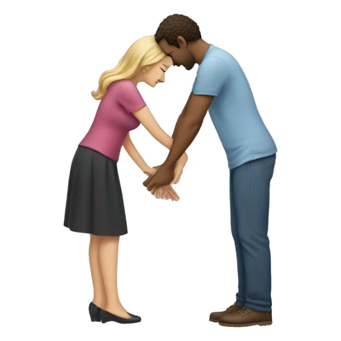 The man bows to the woman sticker