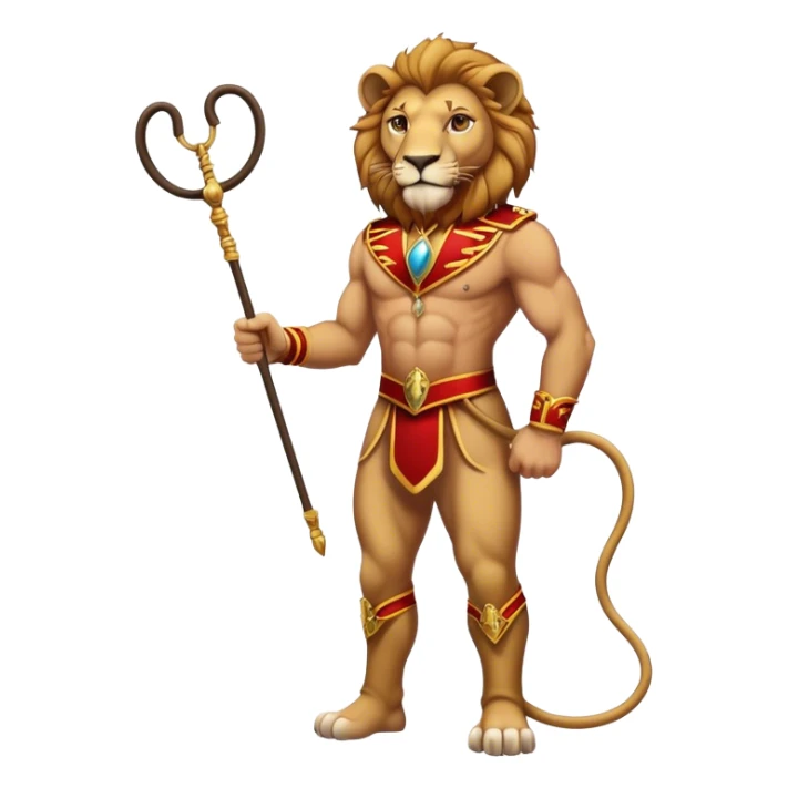 Vintage circus, human male, lion Tamer, holding whip sticker