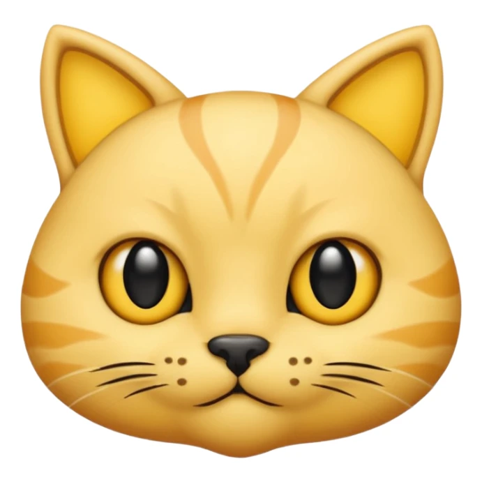 a bright yellow cat head with black eyes and not too chubby cheeks and looks exactly like the youtuber thinknoodles and a black nose and doesnt look realistic sticker