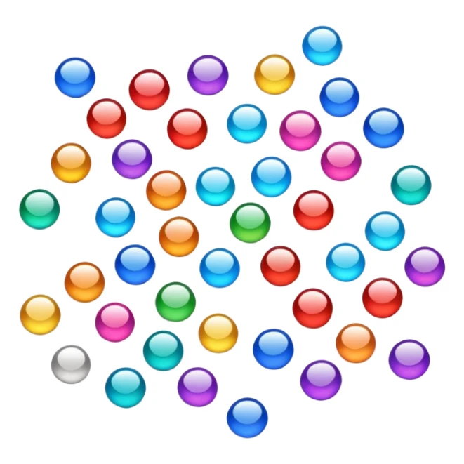  scattered glitter, sparkling and shining in multiple colors. Rounded, glossy, smooth, soft shadows, white background.
 sticker