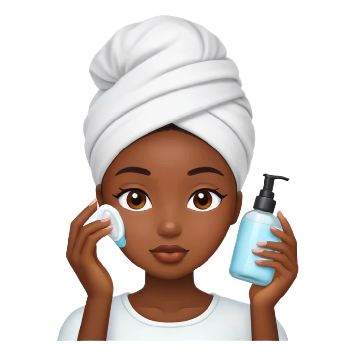 Black girl doing skin care sticker