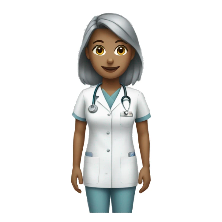white nurse wearing gray scrubs sticker