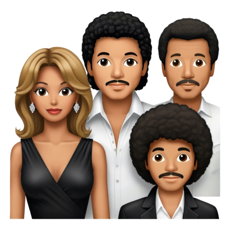 Michael Jackson, Beyoncé, Lionel Richie, Whitney Houston. Transparent background. sticker