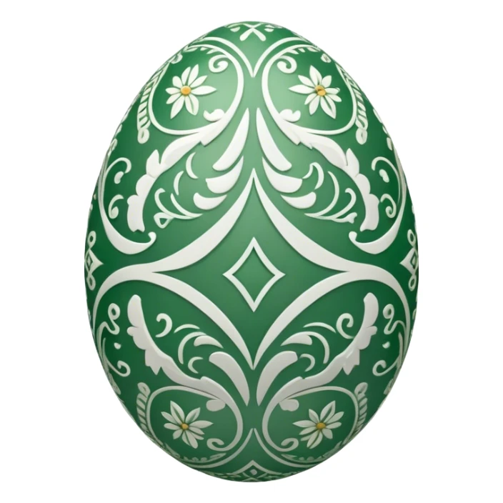 decor egg, symmetry, green and white sticker
