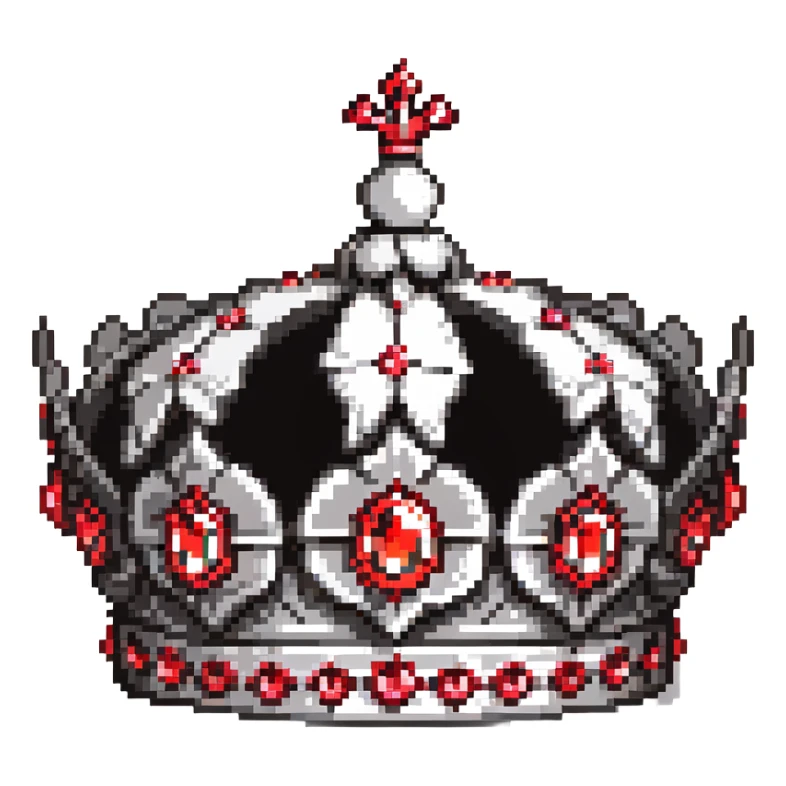 black crown with clusters of red jewels all around sticker