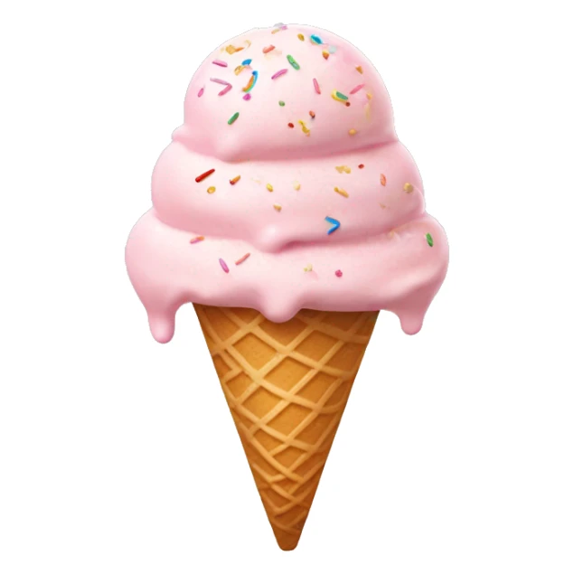 light pink ice cream with bow on it and sprinkles sticker