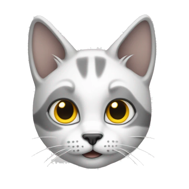 Un gato blanco con manchas amarillas y gris  sticker