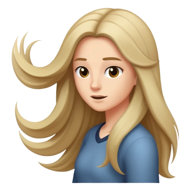 a flipping hair emoji to the back with a sassy look sticker