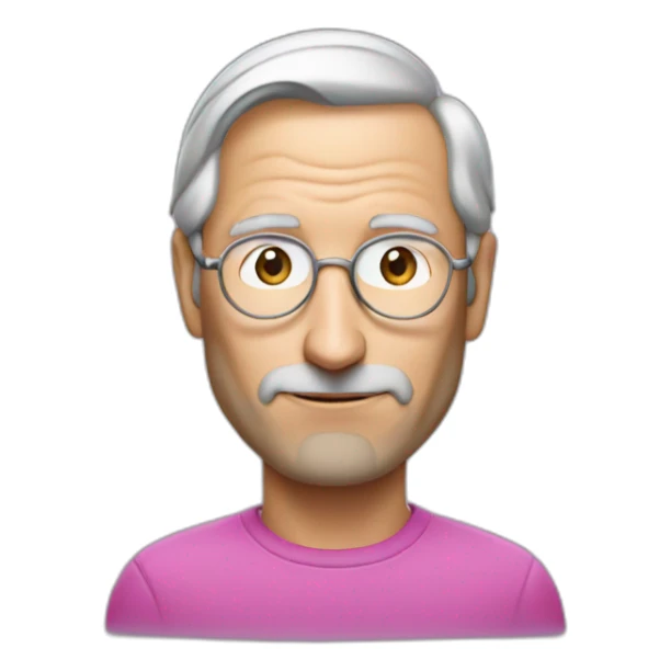 Steve jobs avec des cheveux rose sticker