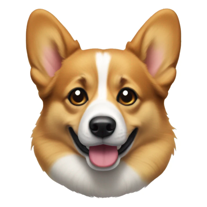Only the face of a Welsh Corgi with very thick and dark eyebrows sticker