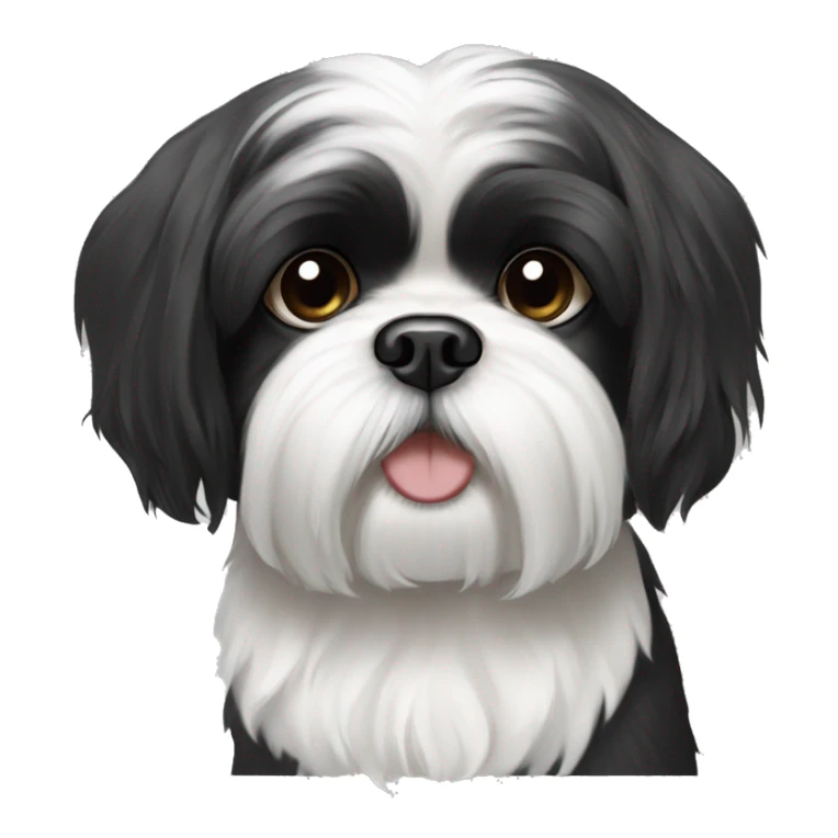Black and white shih tzu dog sticker