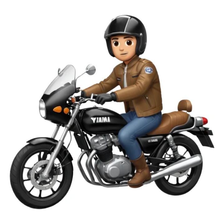 Man riding yamaha rd350 motorcycle sticker