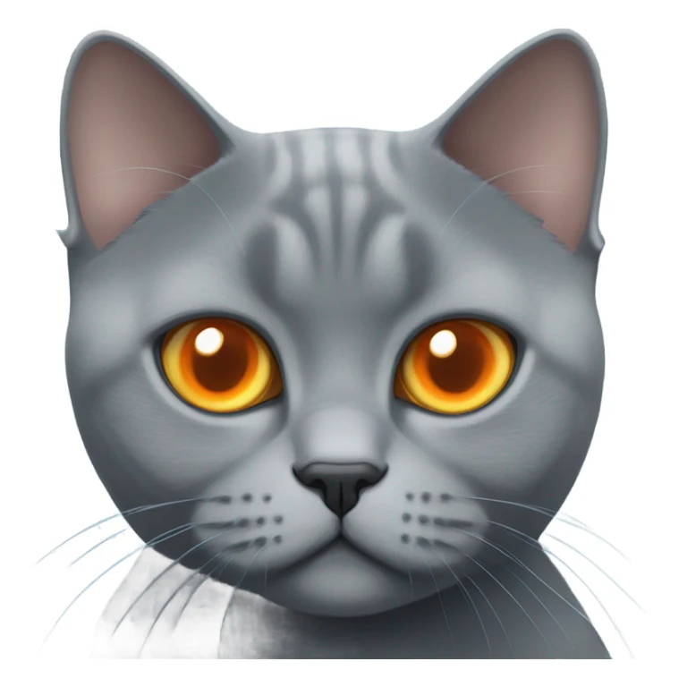 blue british shorthair cat with orange eyes sticker