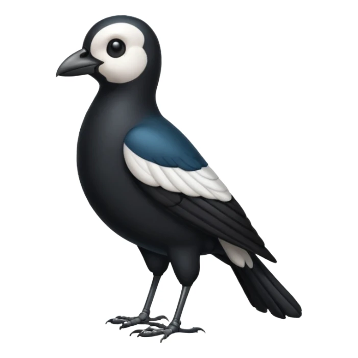 I want a magpie emoji standing that is bald sticker