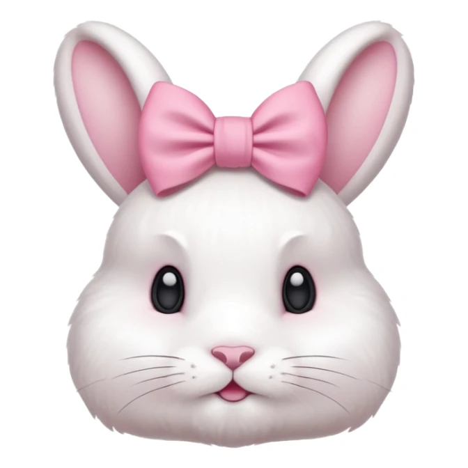white bunny with pink bow on head sticker