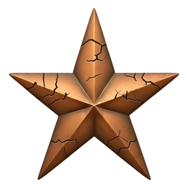 Concept: A single, bronze-colored military star (like a Bronze Star or a general's star) that is slightly faded or has a "crack" graphic running through it.

Color: Faded bronze or dark gold. sticker