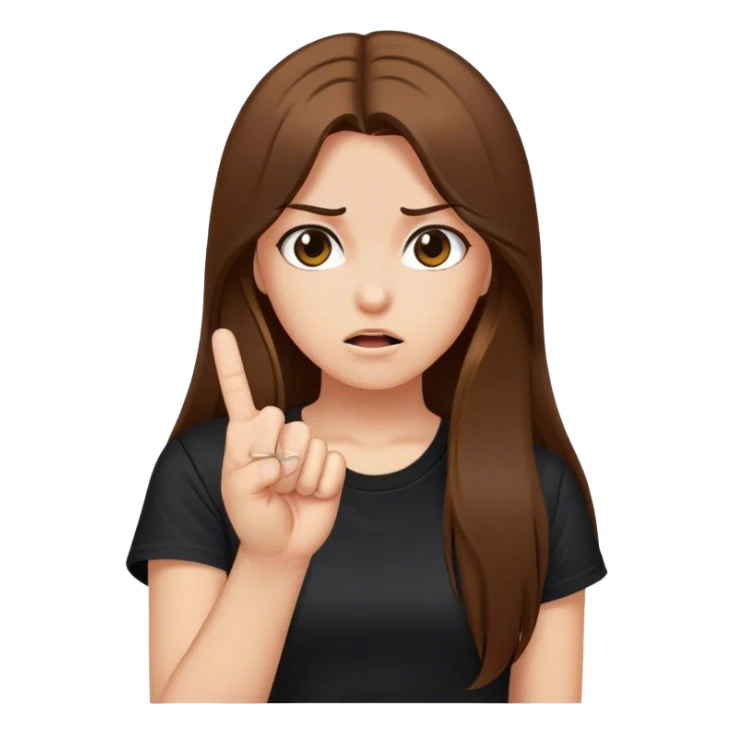 Girl sticking up middle finger sticker