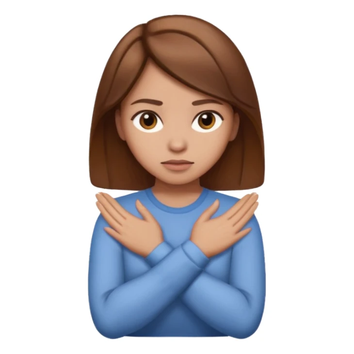 decision gesture women cross hands sticker