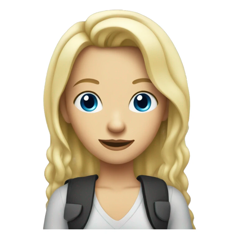 blonde girl in car interior blue eyes sticker