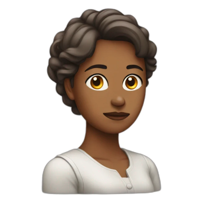 Serious woman side angel sticker