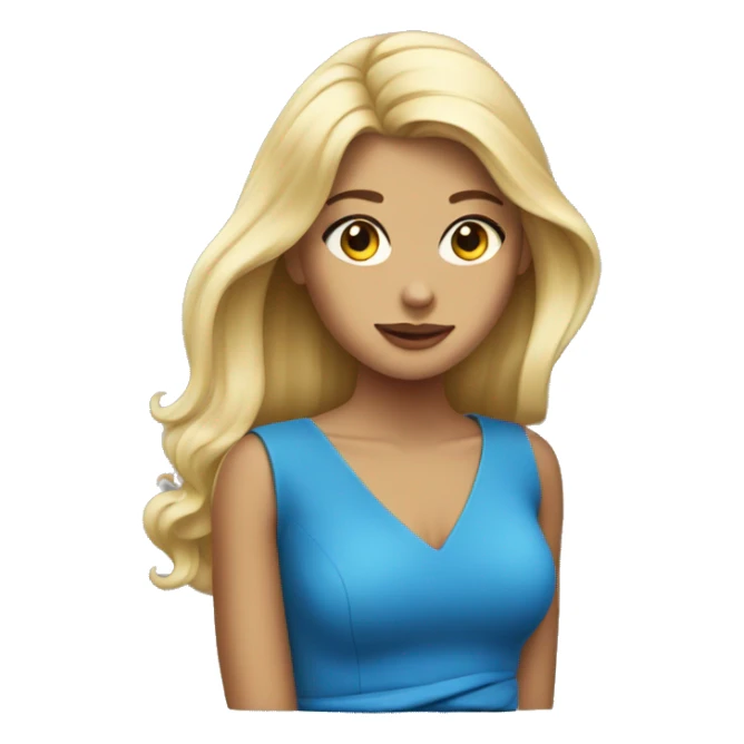 Blondie girl with blue dress sticker