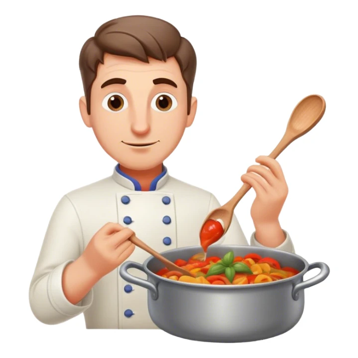 Stirring the pot white man ratatoulli sticker