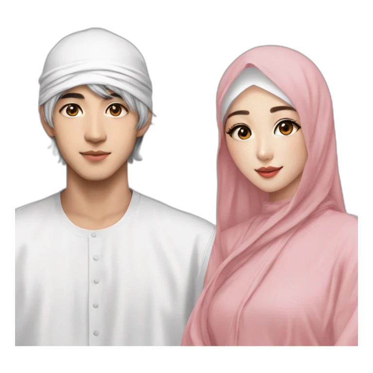 Kim Taehyung from BTS with a Muslim girl sticker