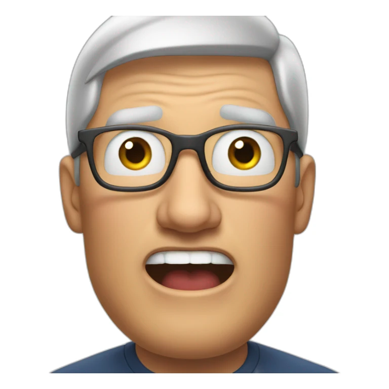 Tim cook surprised face open mouth with both hands on head  sticker