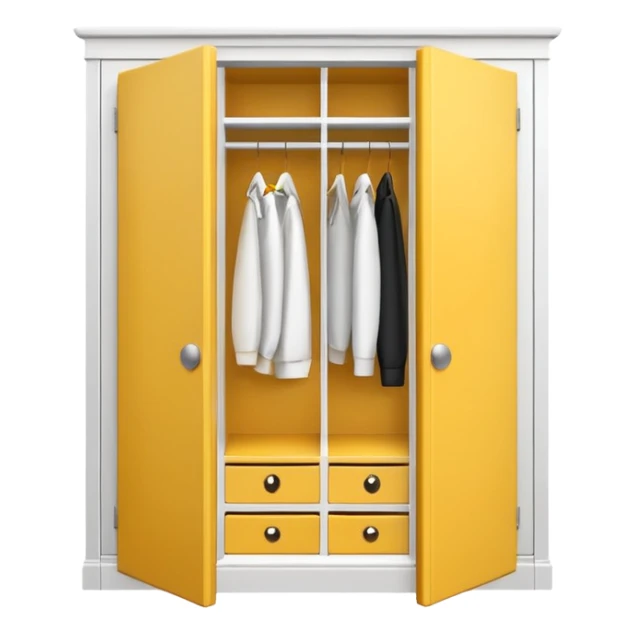 white corner closet with doors emoji style  sticker
