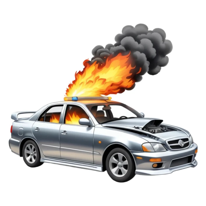 sorayama mclaren car crash fire and smoke explodsion  sticker