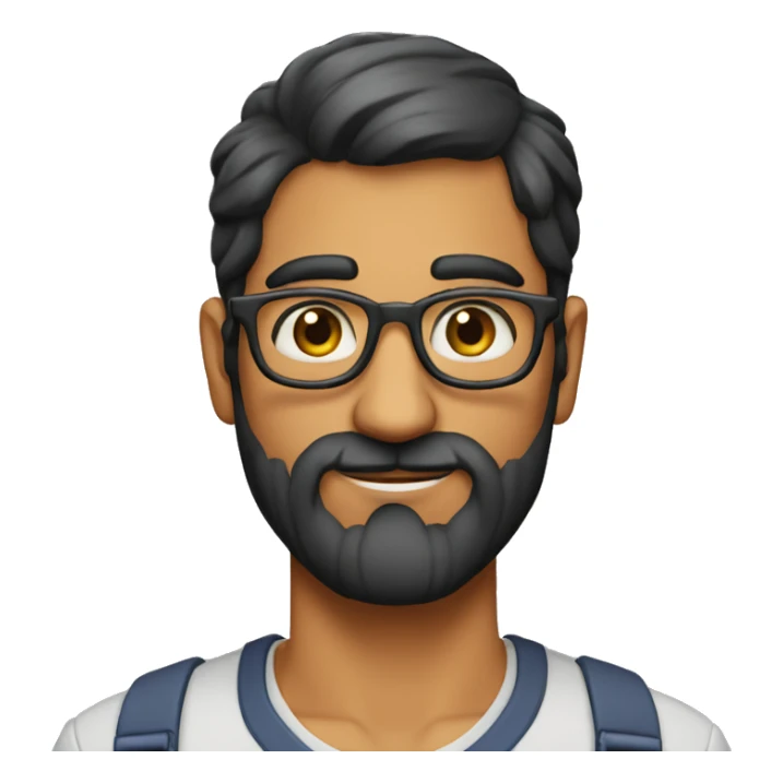 tall lanky nerdy indian dude with a barely existing beard sticker