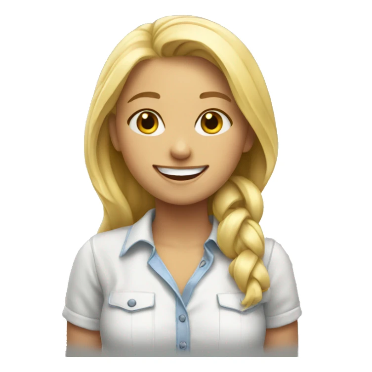 smiling blonde girl in shirt sticker