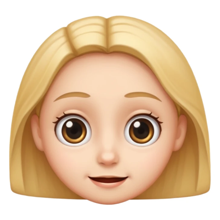 Cute smiling face with big concerned eyes  sticker