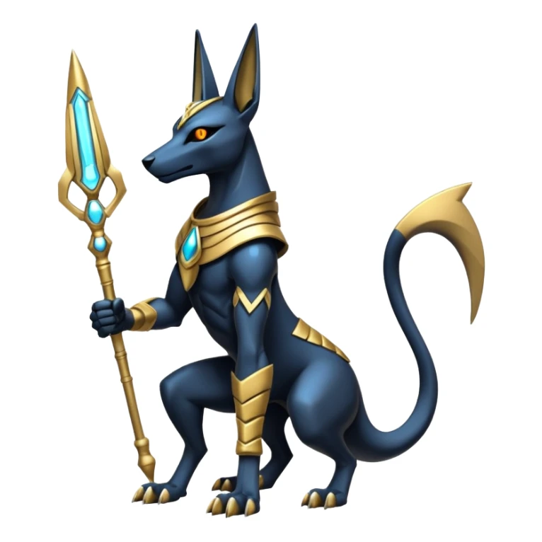 Futuristic Anubis-Vernid-Primagen-Protogen-Fakémon-Pokémon-creature-fusion (full body) sticker