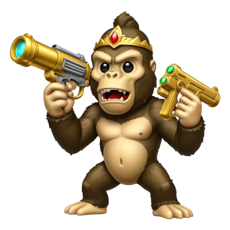 King Kong goofy emoji with ray gun from COD Zombiesr sticker